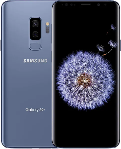Samsung Galaxy S9+ Plus (64GB, 6GB RAM) 6.2" Display, Snapdragon 845, IP68 Water Resistance T-Mobile Unlocked for GSM/CDMA G965U (US Warranty) (Coral Blue) - 