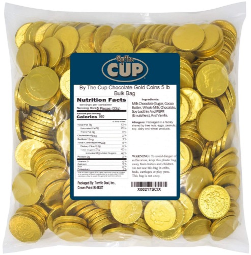 By The Cup Chocolate Gold Coins 5 lb Bulk Bag - 