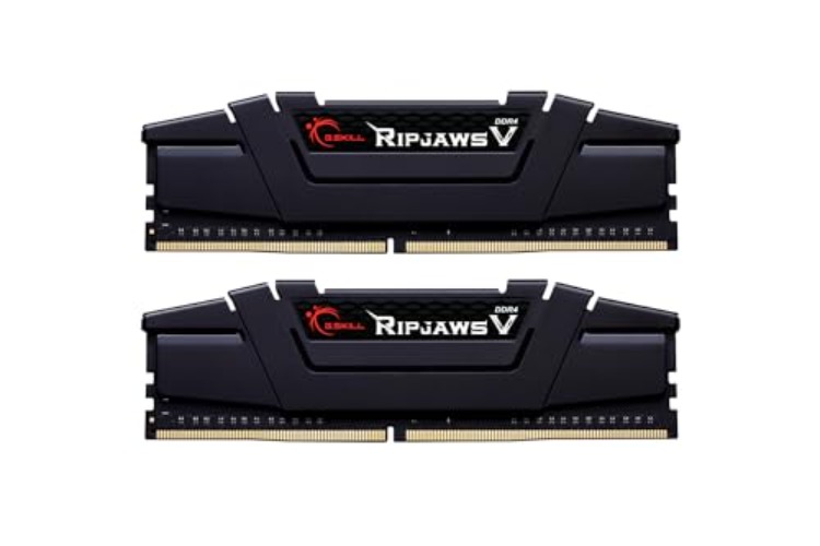 G.SKILL Ripjaws V Series (Intel XMP) DDR4 RAM 32GB (2x16GB) 3600MT/s CL16-19-19-39 1.35V Desktop Computer Memory UDIMM - Black (F4-3600C16D-32GVKC) - 32GB (2x16GB) - Black