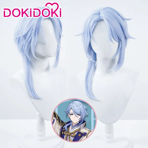 【Ready For Ship】DokiDoki Game Genshin Impact Cosplay Kamisato Ayato Wig