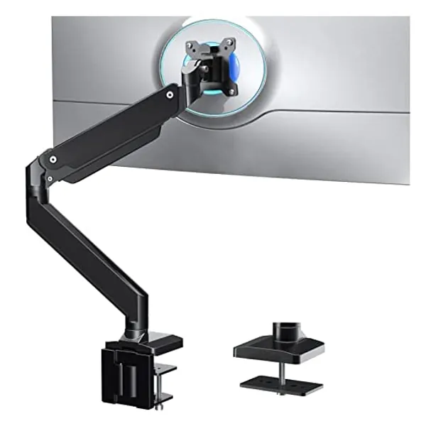 
                            WALI Single Monitor Gas Spring Desk Mount Heavy Duty Aluminum Fully Adjustable Fit Screen up to 35 inch, 33 lbs. VESA 75 and 100 (GSM001XL), Black
                        