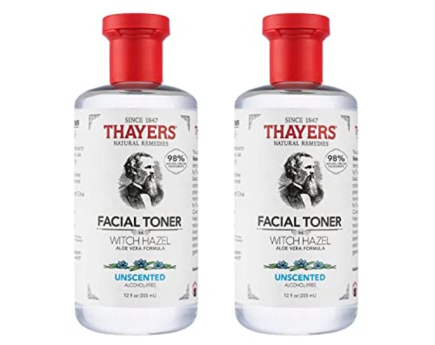 THAYERS Alcohol-Free, Hydrating, Unscented Witch Hazel Facial Toner with Aloe Vera Formula, 12 Oz (Pack of 2) - Unscented - 12 Fl Oz (Pack of 2)