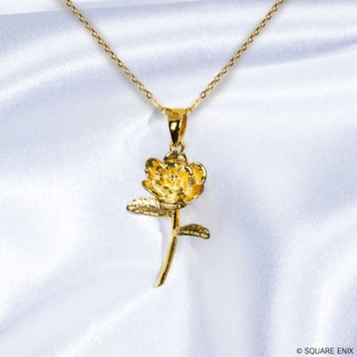 FINAL FANTASY XIV Silver Pendant - Elpis Flower Gold