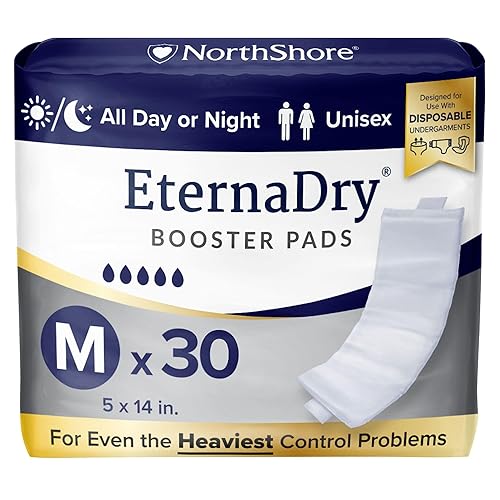 NorthShore EternaDry Booster Pads for Men and Women with Adhesive, Medium, Pack/30 - Medium, Pack/30