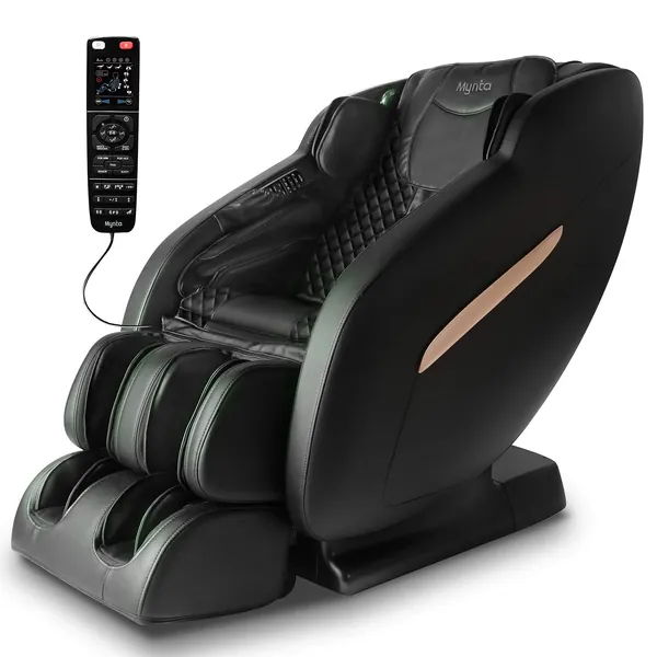 Mynta Massage Chair 3D SL-Track: Full Body Recliner with Thai Stretch, Zero Gravity,Bluetooth Speaker,Foot Rollers and Waist Heating