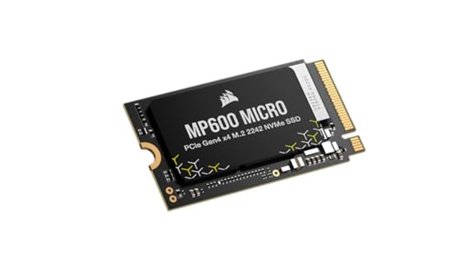 Corsair MP600 Micro 1TB M.2 NVMe PCIe x4 Gen4 2 SSD – M.2 2242 – Bis zu 5.100MB/sec Sequential Read – High-Density 3D TLC NAND – Kompatibel Mit Lenovo Legion Go Und Thin PCIe 4.0 Laptops – Schwarz