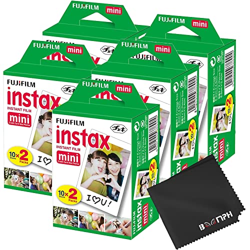 Fujifilm Instax Mini Instant Camera Film: 100 Shoots Total, (10 Sheets x 10) - Capture Memories Anytime, Anywhere - Boomph Kit - 100 Pack