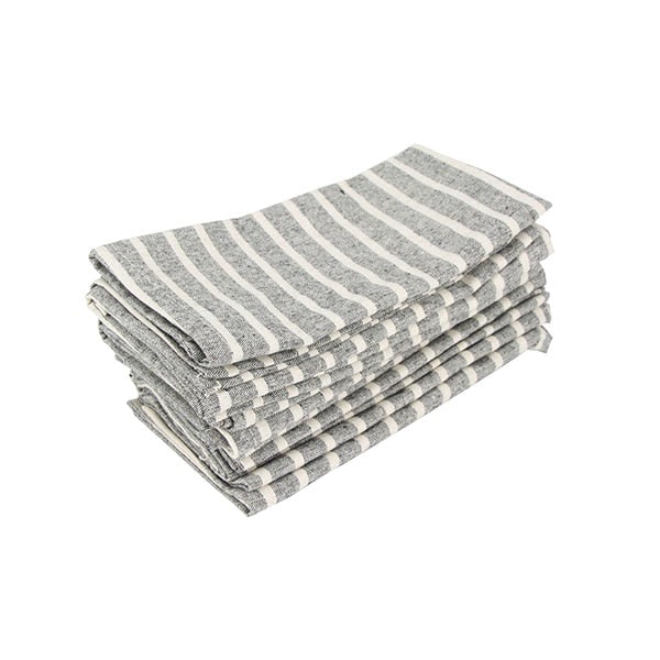 Striped Cloth Napkins (12pk) - Black