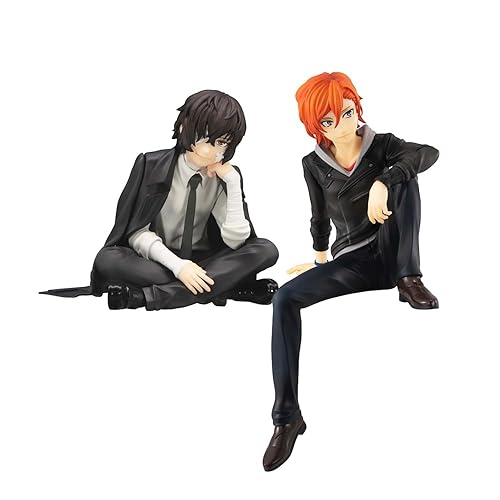 QAHEART Nakahara Chuuya Figures Dazai Osamu Anime Figure Statues PVC Anime Action Figurine for Fans - Dazai Osamu+nakahara Chuuya - 12CM+14CM (4.7INCH+5.5INCH)
