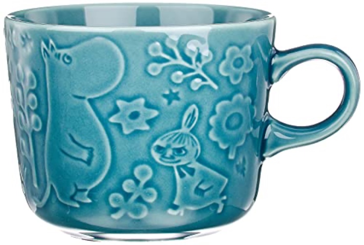 Yamaka Shoten MM3703-11 Moomin Mug, Large, 12.8 fl oz (380 ml), Caberry, Viridian, Made in Japan, Green