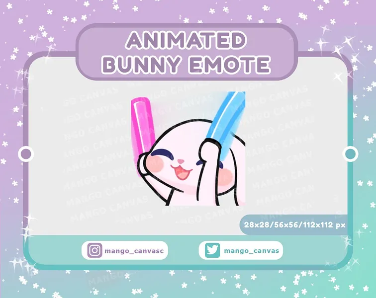 Animated Bunny Emote-Light Stick Emote