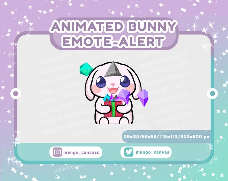 Animated Bunny Emote Alert /Bits Emote-Alert