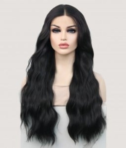            		   							Long black wig 									Black Moon | Long Wavy Synthetic Lace Front Wig - UniWigs ® Official Site							