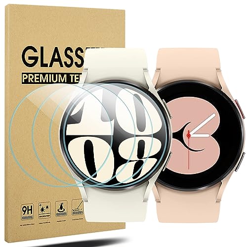Suoman 4-Pack for Samsung Galaxy Watch 6 40mm / Galaxy Watch 5 40mm / Galaxy Watch 4 40mm Screen Protector, [Perfectly Fit] Tempered Glass Protector for Galaxy Watch 6/5/4 (40mm) Smartwatch - Clear*4