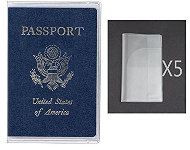 Poyiccot Plastic Passport Cover Passport Protector (Pack of 5) (Transparent Clear)