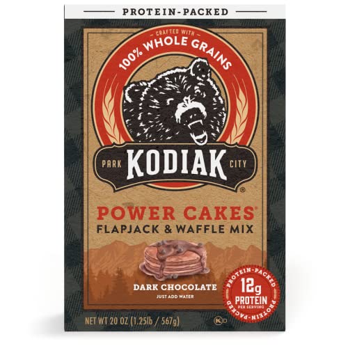 Kodiak Power Cakes, Dark Chocolate Flapjack and Waffle Mix, 18 Ounces