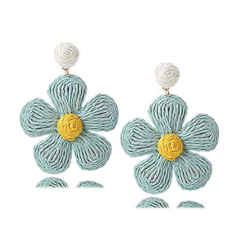 Bohemian Rattan Flower Drop Dangle Earring