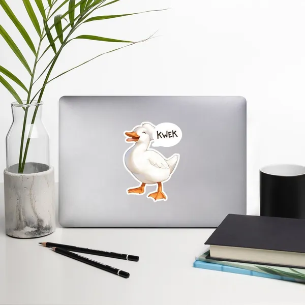 Duck Kwek Sticker - White Afro
