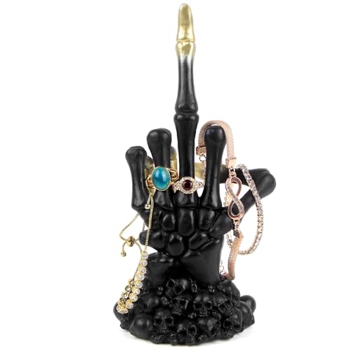 Mrlikale Gothic Skeleton Hand Form Jewelry Display Stand, Bracelet Watch Jewelry Ring Holder for Jewelry Room Home Decorations, Black(D) - D
