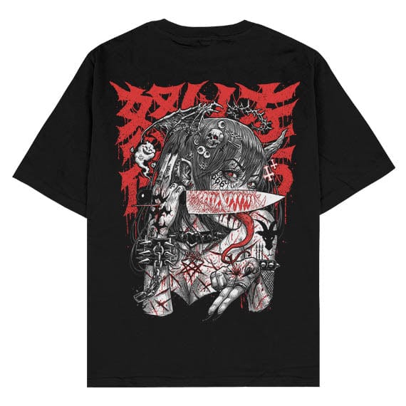 Grim Grin - Oversized T-Shirt - XXL / Black