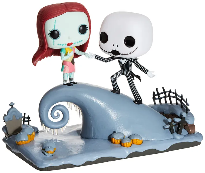 Movie Moment: Nightmare Before Christmas - Jack and Sally On The Hill Collectible Figure, Multicolor