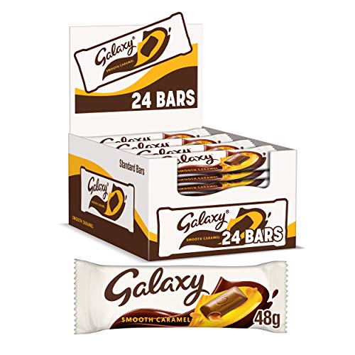 Galaxy Smooth Caramel & Milk Chocolate Bar, Chocolate Gift, Party Bag Fillers, 24 Bars of 48 g - Smooth Caramel - 48 g (Pack of 24)