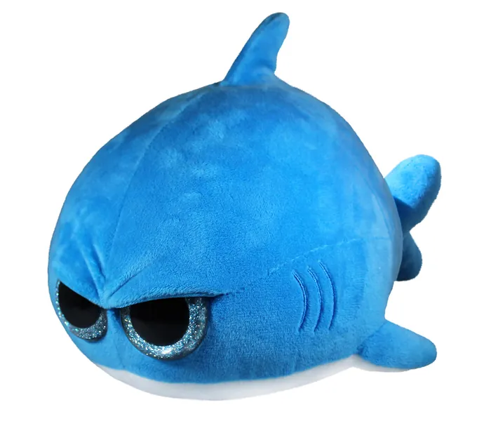 Grumpy Shark - Cute Super Soft Squishable Plush Stuffed Animal Toy (Angry Glitter Eyes) - Large 12 Inch - Unique Funny Gift for Kids and Adults