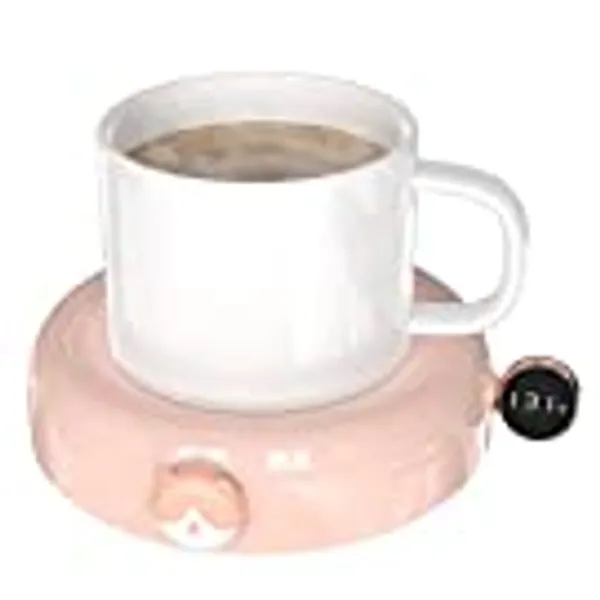 SUPHANLIN Coffee Mug Warmer with 3 Temp Settings, Desk Cup Warmer with Automatic ON/Off and LED Display for Travel and Home, Keep Coffee, Beverage, Milk, Tea and Hot Chocolate Warm (Pink)