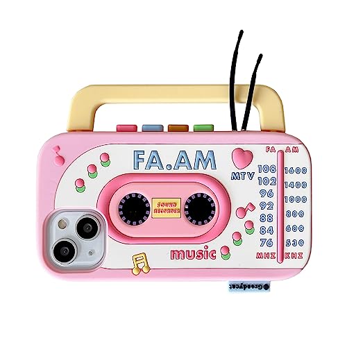 QoKcoahn Case for iPhone 14 Pro Max,3D Kawaii Phone Cases Funny Cute Cartoon Retro Radio Cover Soft Silicone Gel Drop Protection Case Women Girls for iPhone 14 Pro Max - iPhone 14 Pro Max - Retro Radio