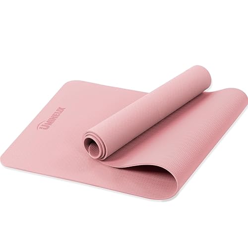 Yoga Mat Non Slip, Pilates Fitness Mats, Eco Friendly, Anti-Tear 1/4" Thick Yoga Mats for Women, Exercise Mats for Home Workout with Carrying Sling and Storage Bag - 72"x24" - Parfait Pink