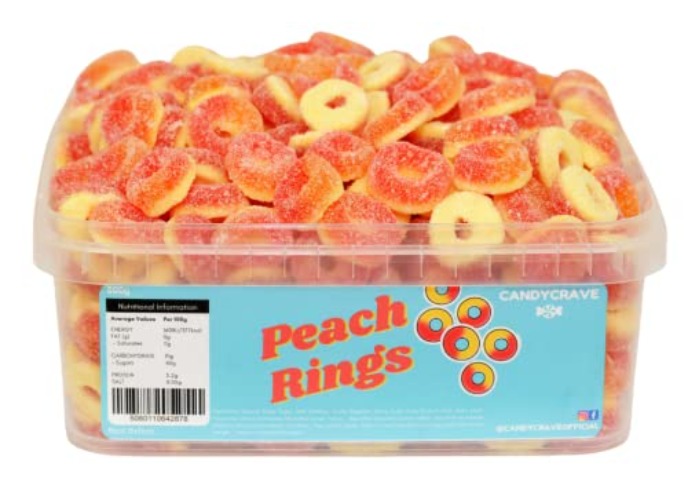 Candycrave Peach Rings 800g tub