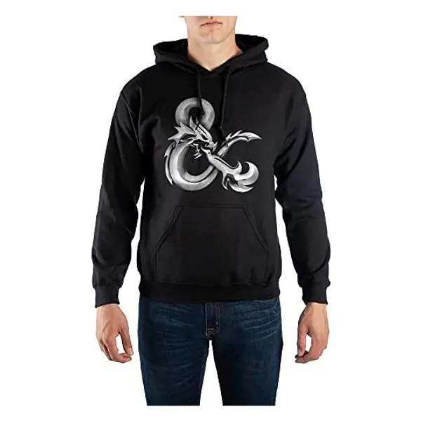 Mens Dungeons and Dragons Graphic Black Hooded Sweatshirt