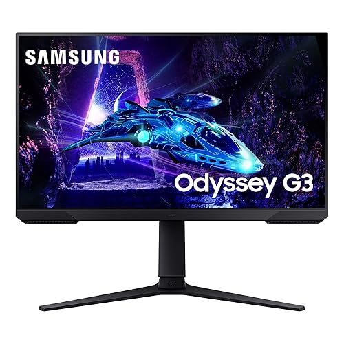 SAMSUNG 24-Inch Odyssey G3 (G30D) Series FHD Gaming Monitor, 1ms, 180Hz, AMD FreeSync, Adjustable Stand, Black Equalizer, Virtual Aim Point, Eye Saver Mode, Flicker-Free, LS24DG302ENXZA, 2024 - 24-inch - G30D (2024 refresh) - 180 Hz