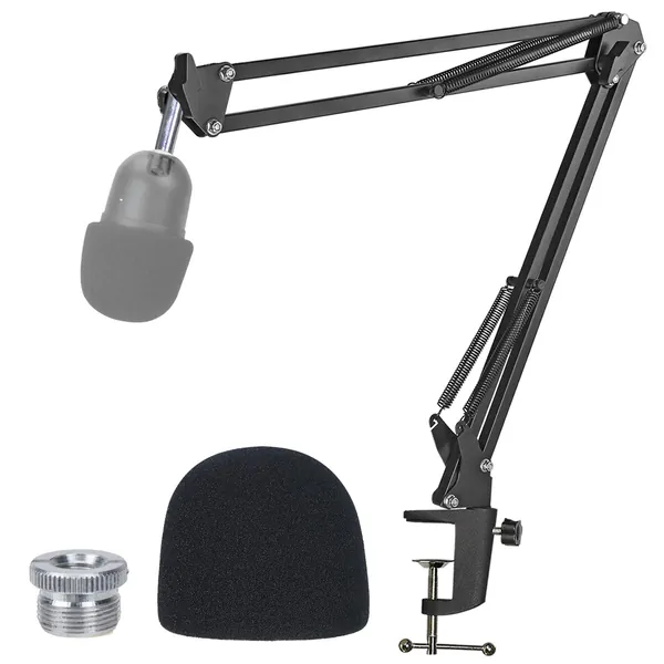 Razer Seiren Mini Boom Arm Stand with Pop Filter - Mic Stand with Mic Cover Foam Windscreen for Razer Seiren Mini USB Mic by YOUSHARES