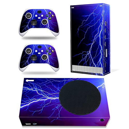Skin for Xbox Series S, Whole Body Vinyl Decal Protective Cover Wrap Sticker for Xbox Series S Console and Wireless Controller (Xbox series S, blue lightning) - Xbox series S - blue lightning