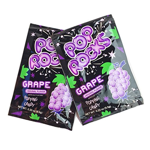 POP ROCKS Popping Candy, Grape, 0.33 oz, 24 Count - Grape - 24 Count (Pack of 1)