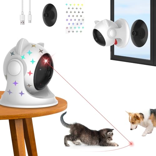 Saolife Automatic Cat Laser Toy, Interactive Cat Toys for Indoor Cats/Kittens/Dogs (Silver) - Silver