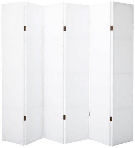 Oriental Furniture Extra Wide Design, 6-Feet Tall DIY Plain White Canvas Room Divider Privacy Screen, 6 Panel - 