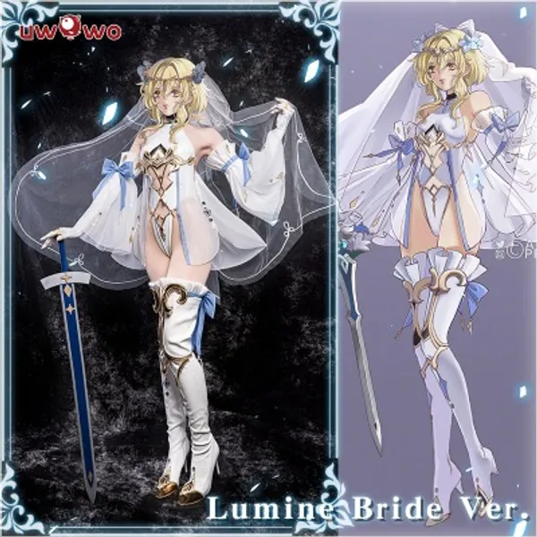 【Pre sale】Exclusive Authorization Uwowo X Ailish: Genshin Impact Fanart Bride Ver. Lumine Cosplay Costume
