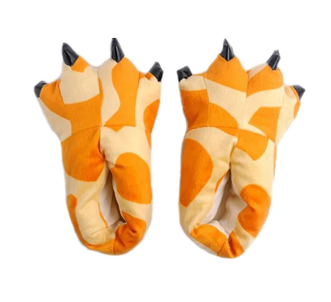 LANFIRE Zapatillas de casa de felpa suave unisex Animal Disfraz de pata de garra