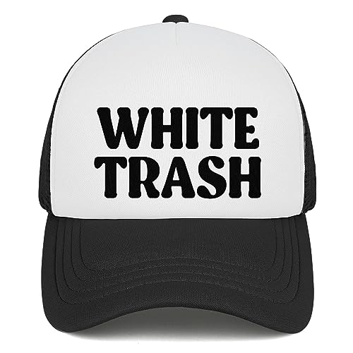 Ozrhuve Funny Trucker Hat Funny Gag Gifts Snapback Hat - Gag Gifts for Men Women - One Size - White Trash