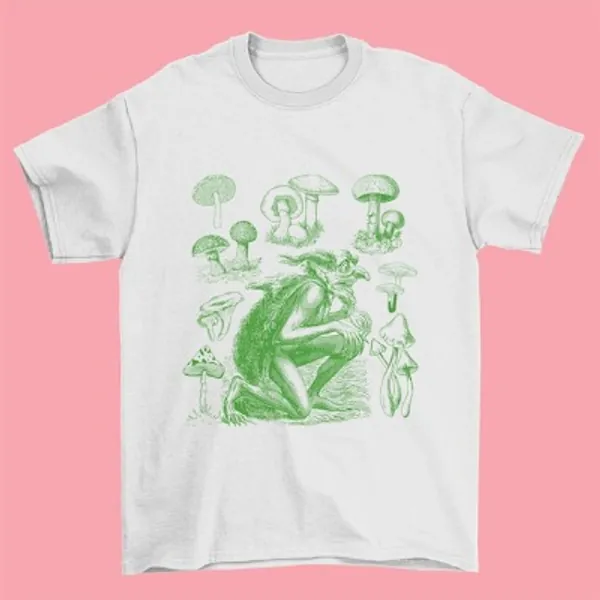 Goblin and Mushrooms Vintage T-shirt  Cottagecore Shirt | Etsy