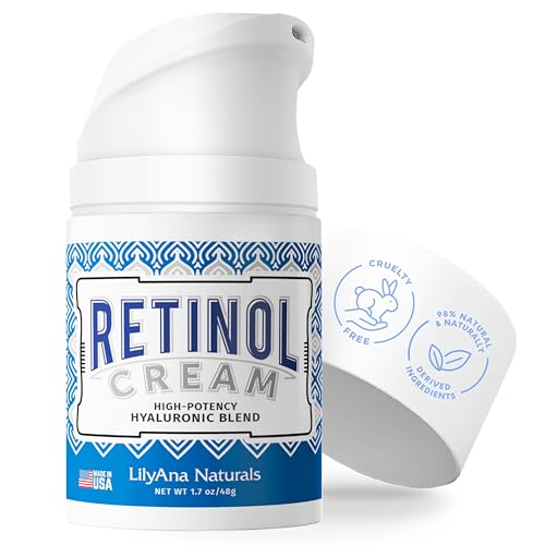 LilyAna Naturals Retinol Cream - Made in USA, Anti Aging Moisturizer for Face and Neck,Wrinkle, Retinol Complex - 1.7oz - Retinol Cream - 1.7 Ounce (Pack of 1)