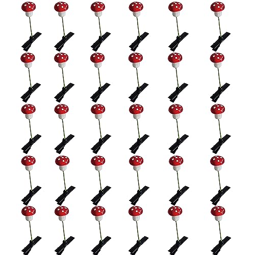 YO-yiHHG 30PCS Cute Mushroom Sprout Flower Hair Clips - Red - For Women Girls Creative Headwear Hair Accessories - Mushrooms