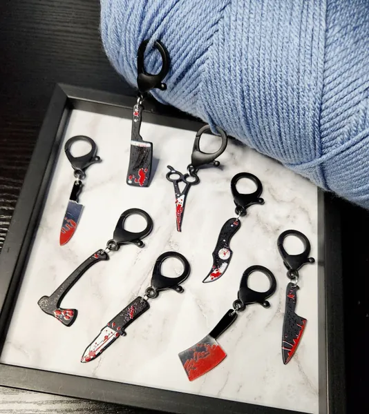 Horror Slasher Large Stitch Markers (Set of 8)