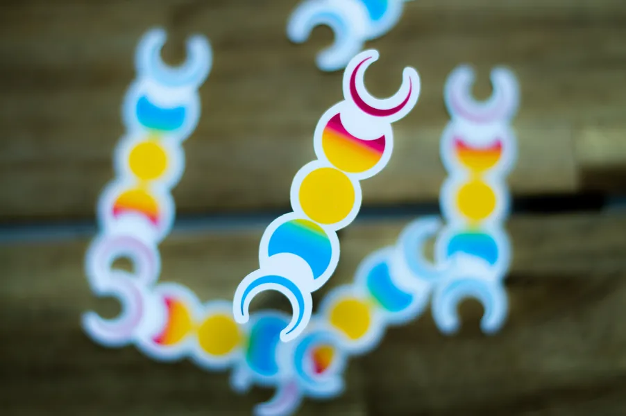 Pansexual Pride Moon Phase Sticker