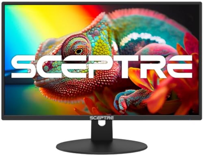 Sceptre New 24-inch Professional Monitor 100Hz 1ms HDMI x2 VGA 100% sRGB Build-in Speakers, Eye Care Machine Black 2024 (E248W-FW100TR) - 24" 100Hz HDMI X2 VGA