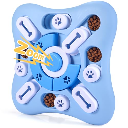 AVOAR Interactive Dog Puzzle Toys for Large Medium Small Smart Dogs, Squeaky Enrichment Mentally Stimulation Toys for Training, Dog Treat Chew Toy for Puppy&Cats - Level 2-Blue