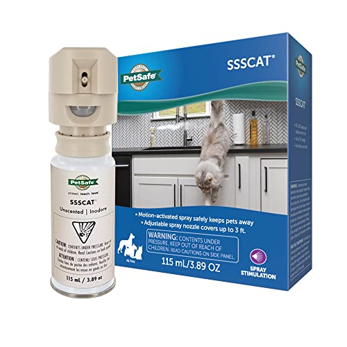 PetSafe SSSCAT Spray Pet Deterrent, Motion Activated Pet Proofing Repellent for Cats and Dogs, Environmentally Friendly - SSSCAT Spray System