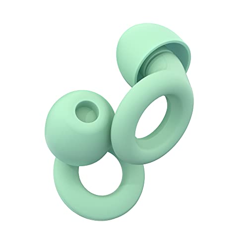 Loop Quiet Ear Plugs for Noise Reduction – Super Soft, Reusable Hearing Protection in Flexible Silicone for Sleep, Noise Sensitivity - 8 Ear Tips in XS/S/M/L – 26dB & NRR 14 Noise Cancelling - Mint - Green